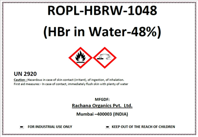 HBr in Water 48% / Hydrobromic Acid 48 % , Hydrogen Bromide / 10035-10-6 / 28111990